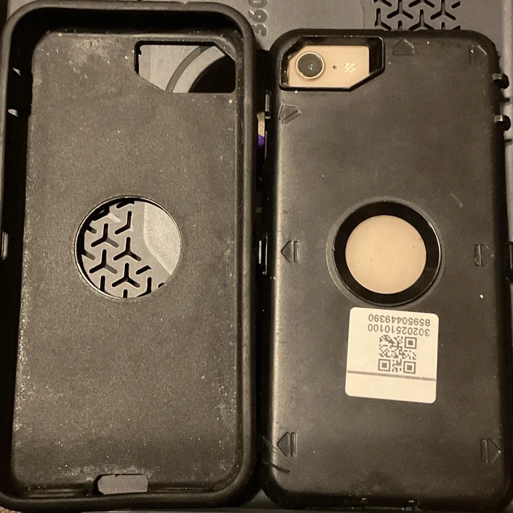 Apple iPhone with Black Case